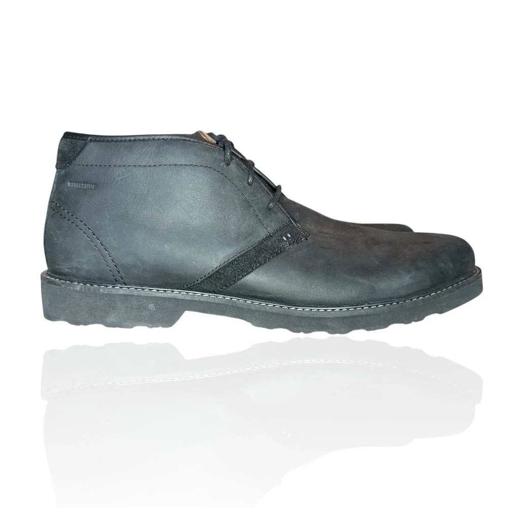 Dunham RevDash Leather Chukka Boots Black 15 D Lace Up Waterproof‎ Shoes